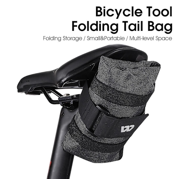 Cykel Sadelväska Med Fällbar Förvaring Kompakt Och Bärbar Design För Cykelkudde Och Övre Röret