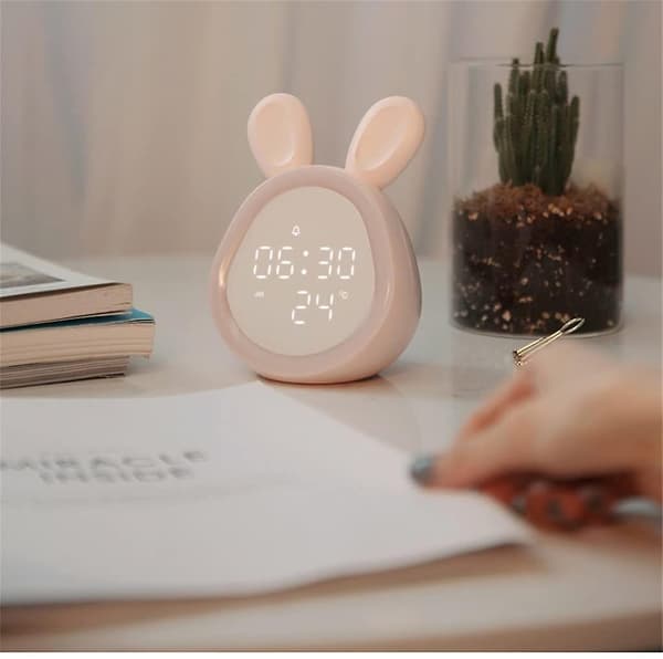 Tyst elektronisk väckarklocka söt lysande laddningsklocka bluetooth-klocka smart väckarklocka