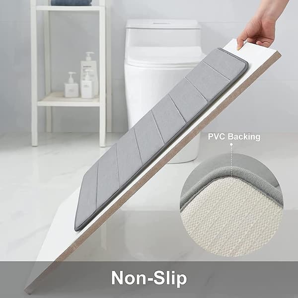 Memory Foam Bløde Bademåtter - Skridsikre Absorberende Badeværelsestæpper Gummibagside Løb