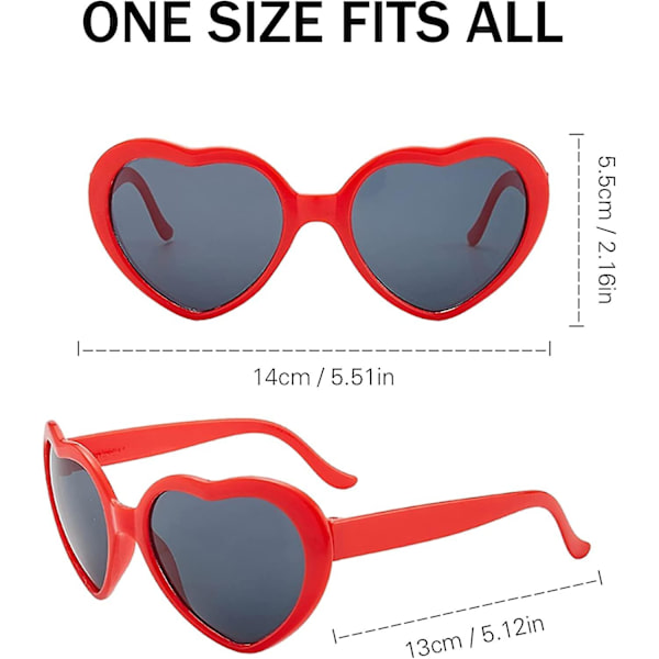 3D-hjärtformade glasögon som förvandlar ljus till en hjärtform Rose Red