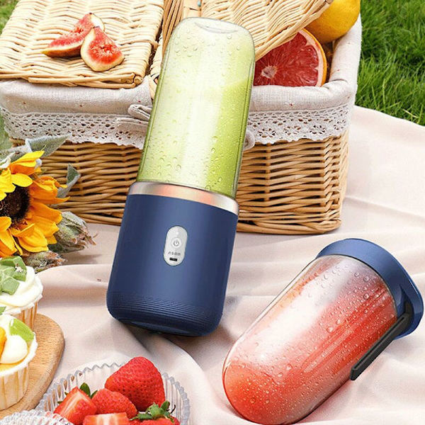 Bärbar elektrisk juicepress för hemmet, utomhus minijuicepress (rosa enkel lock)