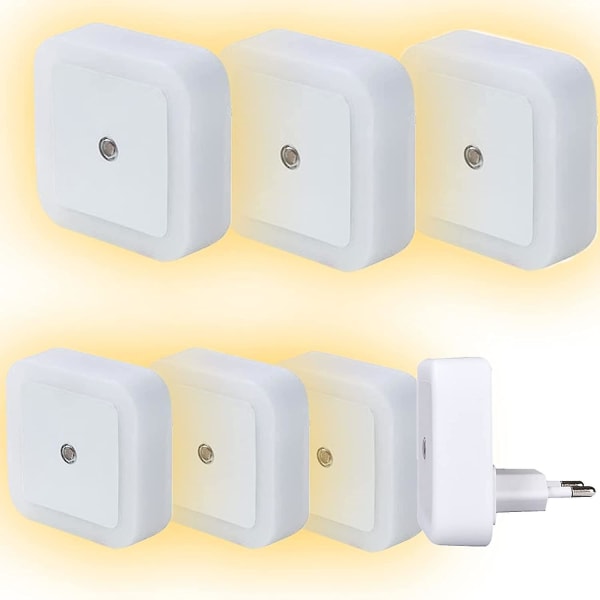 [pack Of 6] Child Electric Socket Night Light - Automatic Day/night Detector Led Night Light To Plug Into The Walls, Twilight Photocell Lamp