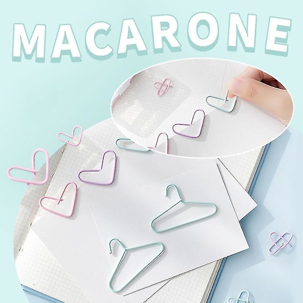 20/50 stk. Macaron farvede metal papirclips æske til fotoalbum filinformation kontor skoleartikler| | -（F 20 stk.）