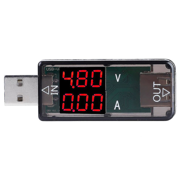 USB Color Lcd Volttimittari Ampeerimittari Virtamittari Yleismittari Laturi USB Testeri (musta)