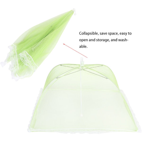 2 st hopfällbara bordmatstäckande tältparaplyer Anti Fly Mosquito Mesh Covers