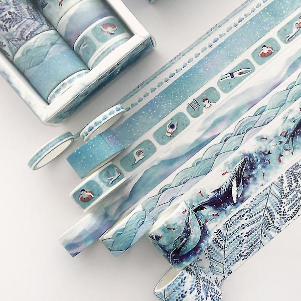 Söpö DIY-teipin paperitarvikkeet | Washi-teipin DIY-koulutarvikkeet - 8 kpl/setti Söpö väri - (Vihreä väri)