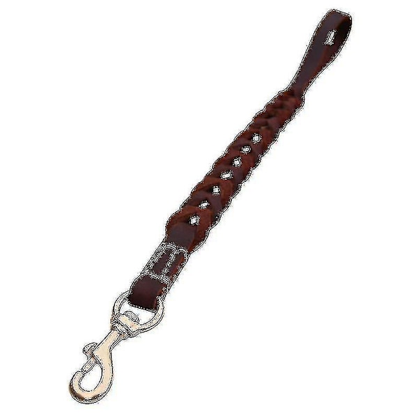 Kort hundebånd flettet ekte skinn ett trinn trekkbelte eksplosjonssikkert kjæledyr gåtreningsbånd for mellomstore store hunder