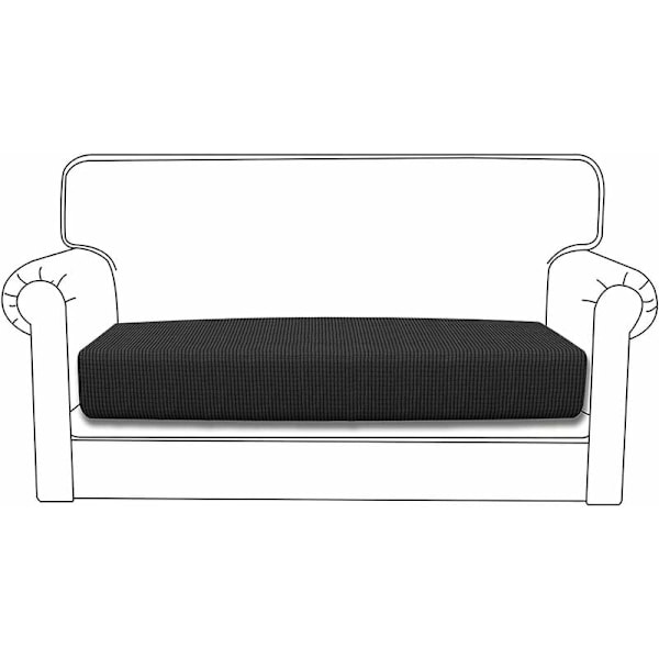 Stretchig sofföverdrag, Jacquard soffkudde, sofföverdrag, sofföverdrag, dammskydd möbelöverdrag (3-sits, mörkgrå)