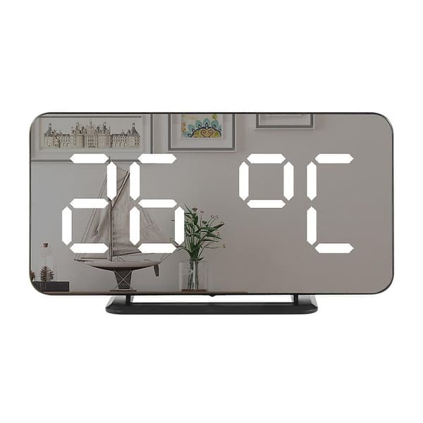 Spegels digital elektronisk väckarklocka