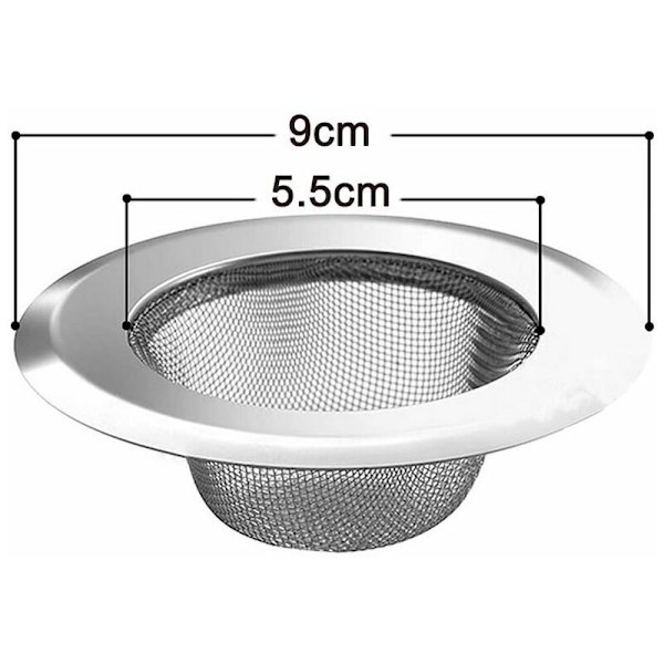 2-pack diskhossil med rostfritt stål, avloppssil, anti-igensättning, diskhossil