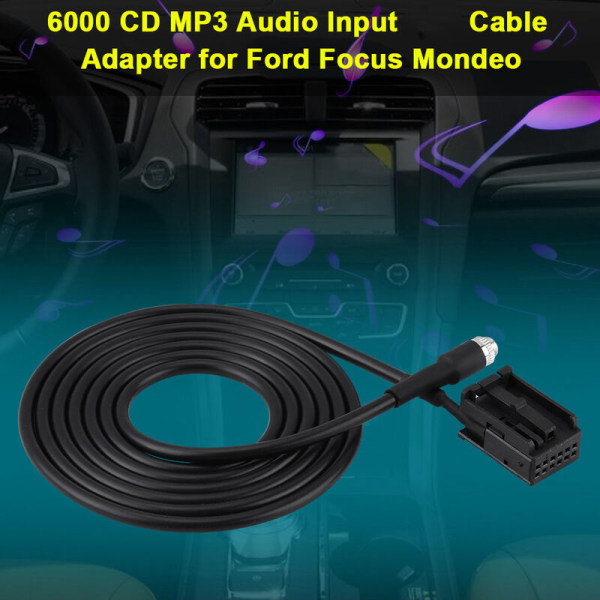 6000 CD MP3 Audio Input Aux-kabeladapter för Ford Focus Mondeo med nycklar för att ta bort verktyg