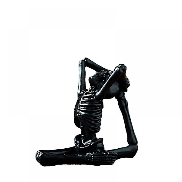 Mike Halloween Dekoration Yoga Skull Statuer, lille harpiks skulptur håndværk skelet karakteristisk modellering dekoration ornamenter til stuen, soveværelset