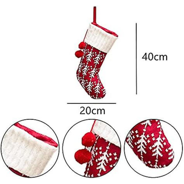 Julstrumpor att hänga stora 40 cm julklappspåse kreativ juldocka dekoration kompatibel med tillbehör gran Bonbon väska (a)