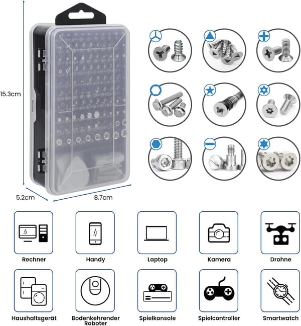 138 i 1 Mini Magnetisk Precisionsskruvmejsel Set