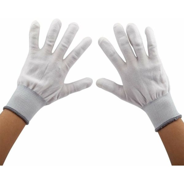 1 par antistatiska, halkfria handskar med PU-belagd fingerdel (L)