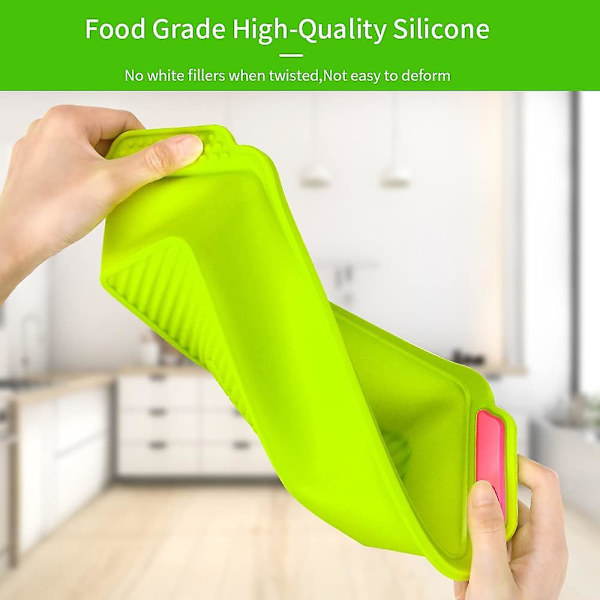 Silikonform Brödform, Minibaguetteform, Bullform, Non-stick Silikonbaguetteform, Brödform (grön)