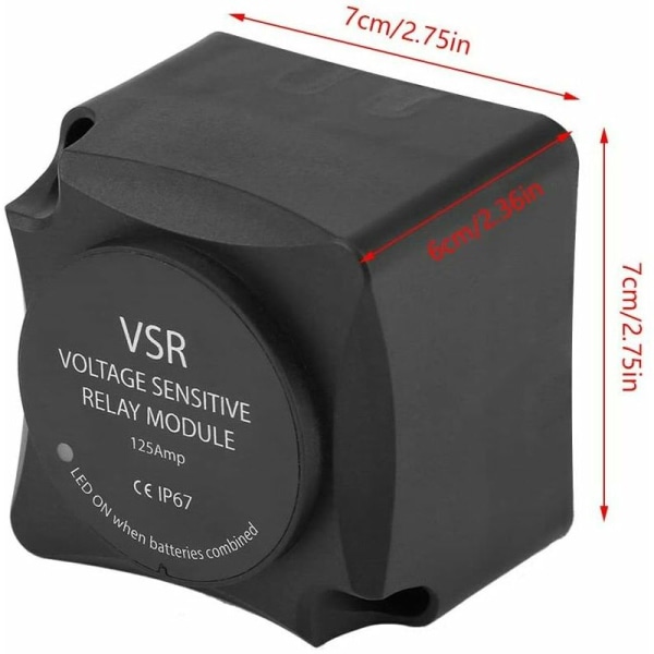 Spänningskänsligt VSR-relä, 12V DC automatiskt laddningsrelä med två 125A smarta batteriisolerare och skruvar