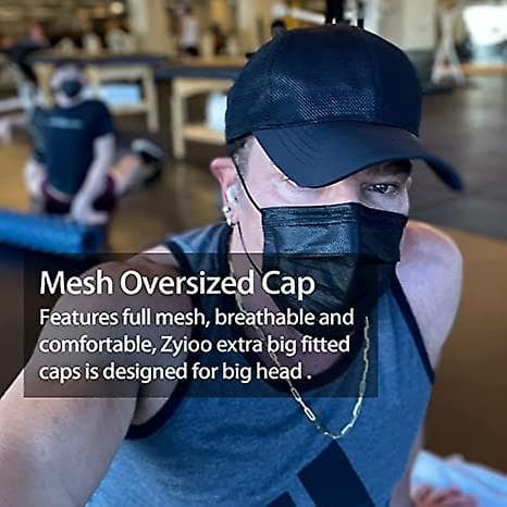 Oversized Baseball Mesh Cap, Åndbar Cool Running Cap, Justerbar Sommerhat Til Store Hoveder