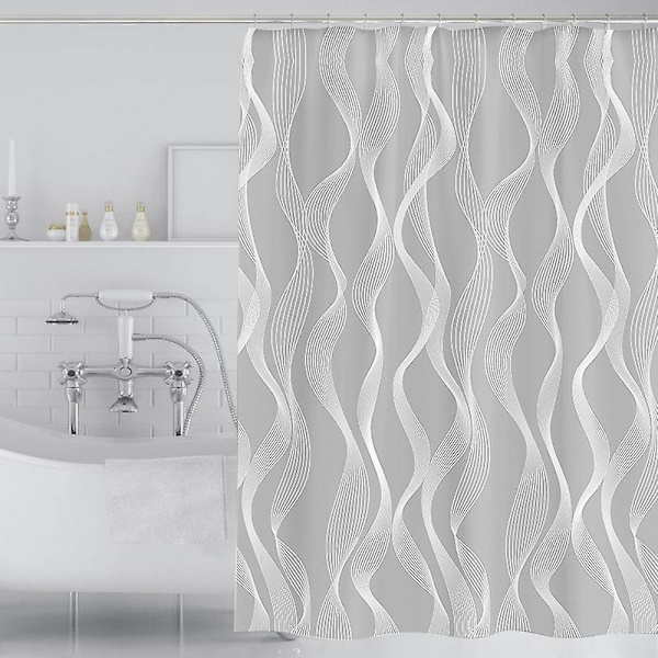 Tykk polyester vanntett dusjforheng hotell dusj vannseparasjon gardin maskinvaskbar vinter husholdning dusjforheng 180*200cm