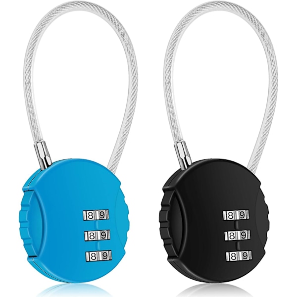 2 Pack Combination Lock 3 Digit Outdoor Waterproof Padlock for School Gym Locker. Sports L