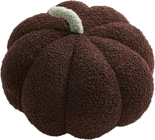 3D-simulerad pumpa kudde plysch kudde soffkudde (13 tum, kaffe)
