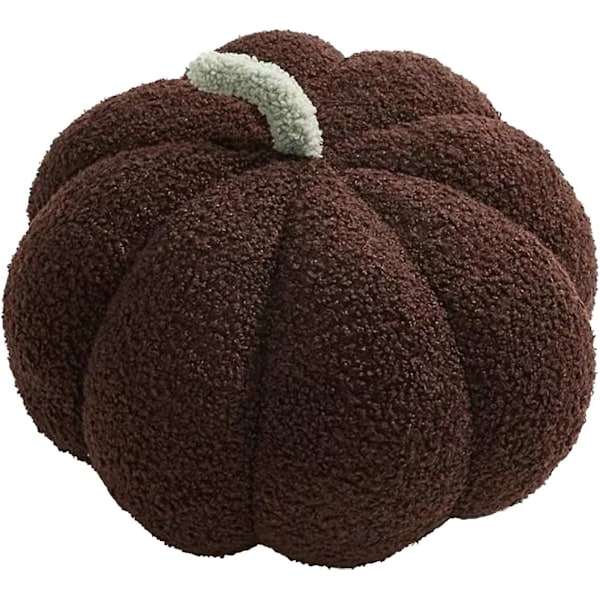 3D simuleret græskarpude plys pude sofa pude (13 tommer, kaffe)