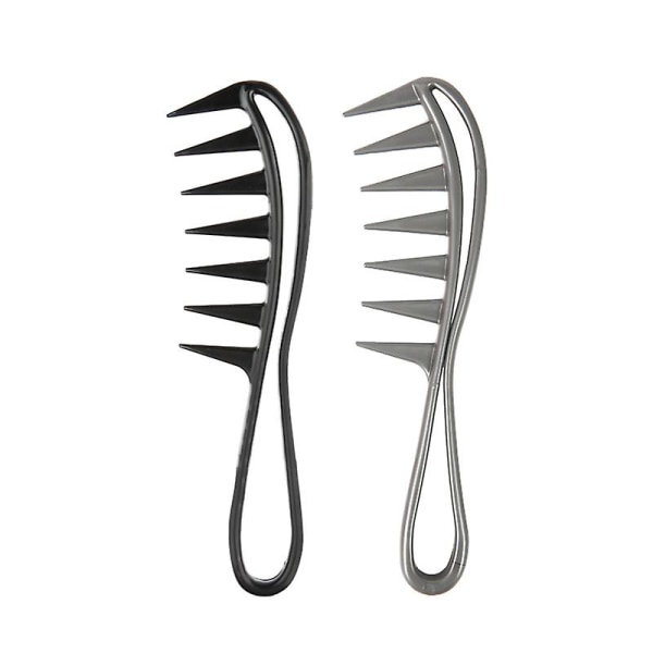 Salon store tenner kam med store tenner for krøllete hår, frisørsalong kam, afrokam krøllkam frisyre kam salong frisørkam for hårstylingverktøy (4 stk, svart)