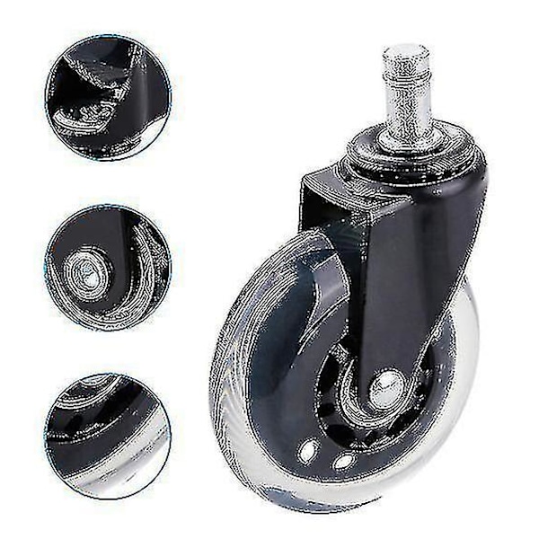 Kontorstol hjul erstatning hjul 4 stk Universal Fit Hardware Tregulv teppe 3 tommer