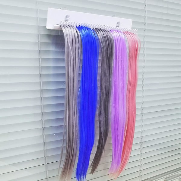 Hair Extension Hanger Parykholder Vægmontering med 2 stk. Suger Til Display Stand Opbevaring Vask, styling, kæmning og tørring (1 stk)