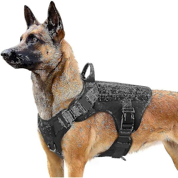 Betterlifefg-taktische Hundegeschirr L Schwarz, Militär-Arbeitshund-Ringwesten, Spannungsfreie Militär-Tr
