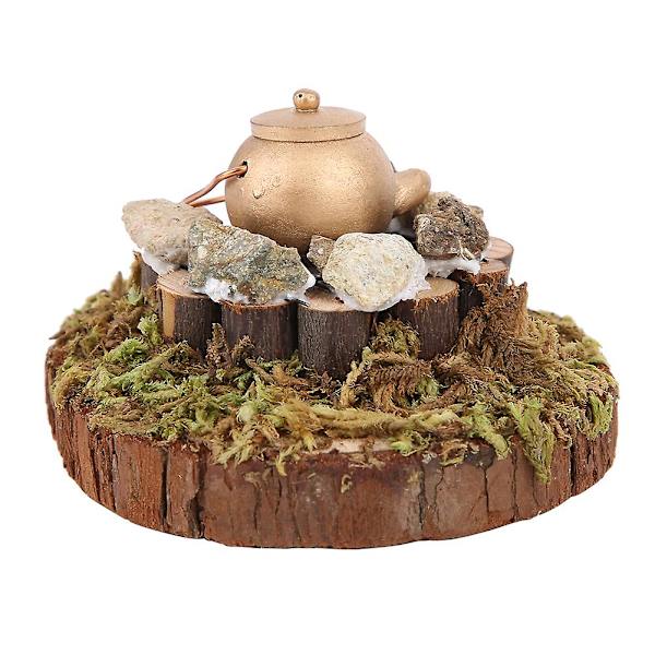 1:12 Dockhus Miniatyr Värme Vatten Modell Mini Utomhus Villa Trädgård Scen Tillbehör Vild Spis