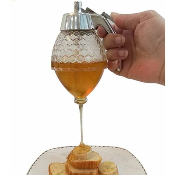 Non-Drip Honey Dispenser - Maple Sirap Dispenser - Honungsburk med stativ - 8 ounce kapacitet