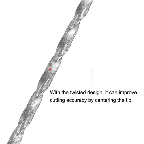 4 stk ekstra lange vriddrillbits diameter 4mm lengde 200mm Hss høyhastighetsstål drillbit