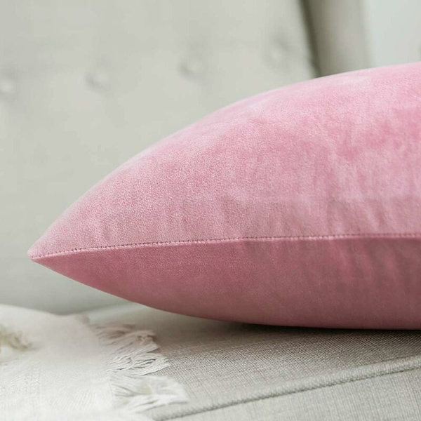 Set med 2 dekorativa sammetskuddfodral soffkuddfodral supermjuk dekoration hem vardagsrum sovrum för soffa 45x45cm Sakura (rosa)