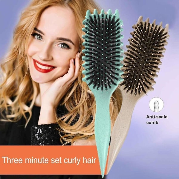 Curl Define Styling Brush - Curl Hair Brush Styling Brush för detangling, 2024 100% ny（Grå）