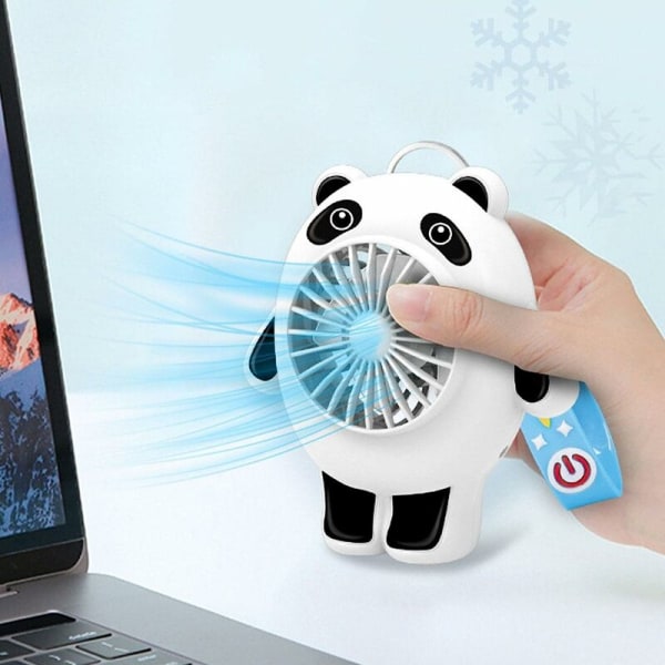 Bärbar kylfläkt, Panda Shape Personal Fläkt, Travel Electric Portable Fläkt, Uppladdningsbar liten personlig skrivbordsfläkt