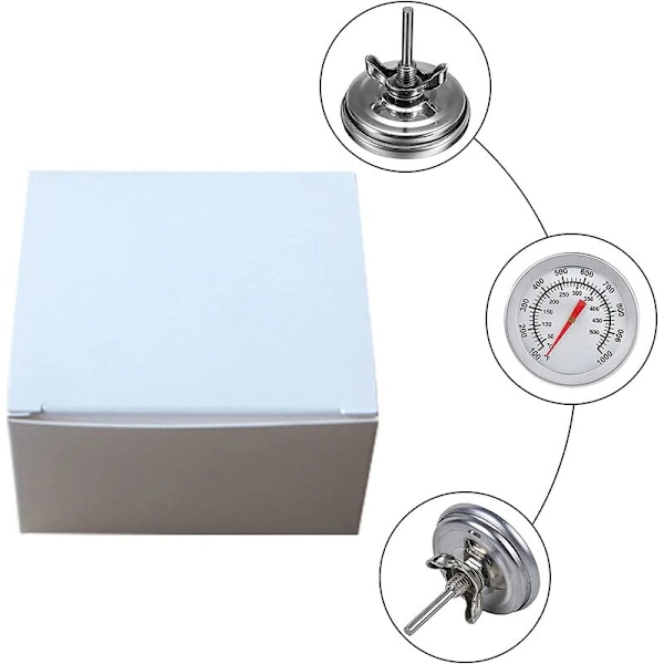 Bimetall BBQ-termometer Utomhus Rökning Termometer BBQ Rökning Termometer(100℉1000℉) 1st