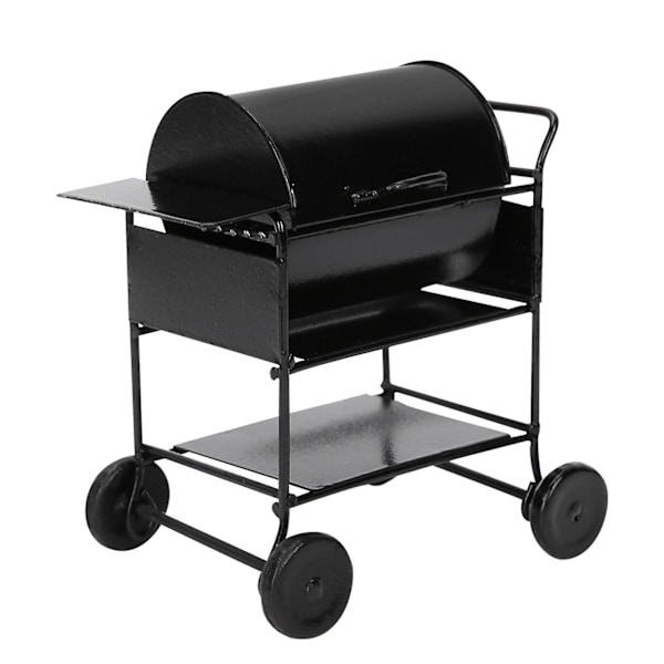 Nukkekodin tarvikkeet Mini BBQ-teline Käsirattaat Keittiö Simulaatio Koriste 1:12