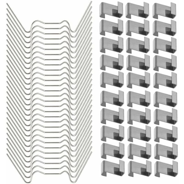 100 st rostfria växthusglasfönsterklämmor (inkluderar 50W växthusglasfönsterklämmor och 50Z växthusglasfönsterklämmor)