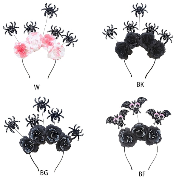 Spindelhårband Halloween Tiaror Kronor Halo Blomsterhårband Fotografering