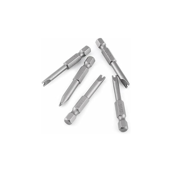5 st U-formade skruvmejselbits 50 mm långa S2-stål 1/4 tum sexkantsfäste magnetisk U-formad skruvmejselbitssats