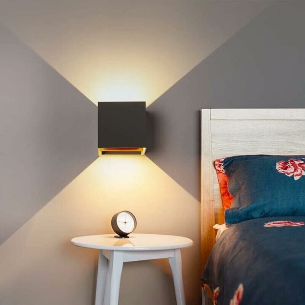 Modern LED utomhusvägglampa 12W vattentät IP65 antracit aluminium dekorativ belysning kallvitt ljus