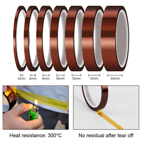 10 mm 33 m polyimid antistatisk högtemperaturtejp