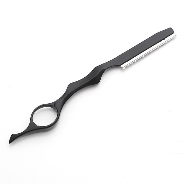 Hårstyling barberkniv Hårfortyndende kam Hår teksturerende skærende barberkniv med erstatning af rustfrit stål barberknive til hjemmebrug i salon (2 stk, sort+guld)