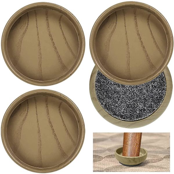 Filtgolvskydd, 60 mm 2,4 tum halkfria golvskydd för möbelfötter, stolsben, trä, laminatgolv, 4 st