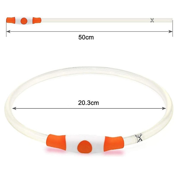 Led-hundhalsband Ljus Hundhalsband Usb Uppladdningsbart Vattentätt Husdjurshalsband Kan Klippas Till Ljus Hundhalsband Husdjur（50cm，Orange）