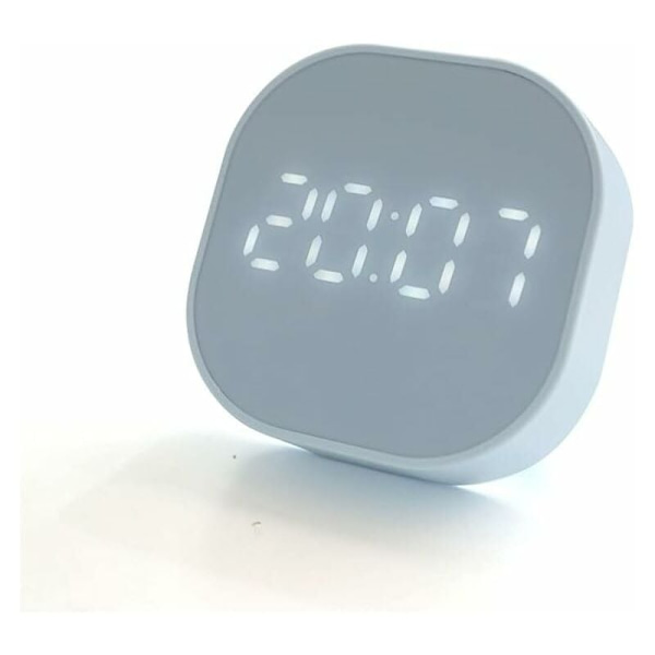 1 st LED Multifunktionell Liten Väckarklocka, Tyst Belysning Elektronisk Bordsur (Blå)
