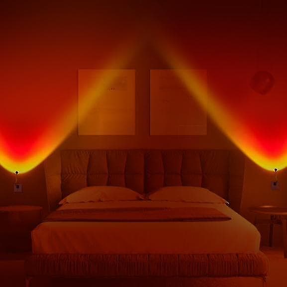 Solnedgangslampe Sollampe Skiftende Lys Led Solnedgangslys（280mm，varm）