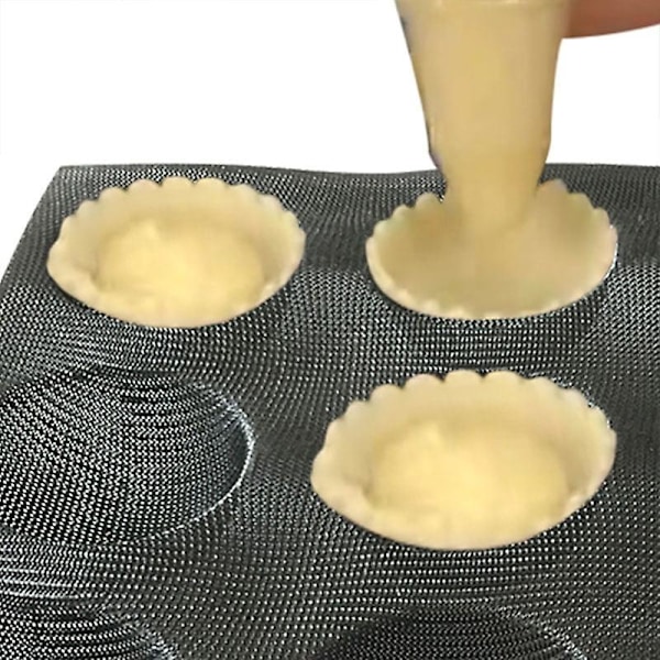 6 huller Non-stick silikone rund brød hamburger bageri form bageplade bakke (som vist)