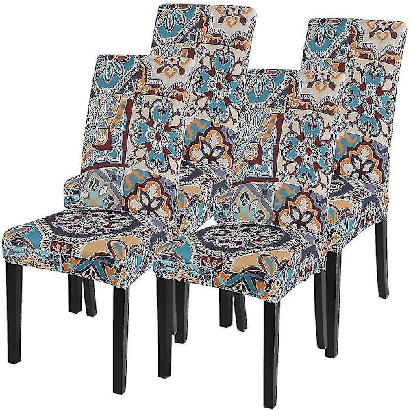 4-pack stretchiga stolskydd, matskydd, enkla att installera och rengöra, stol